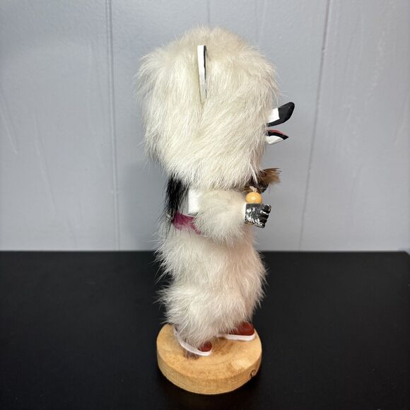 Hand crafted native Bear figure 8 inch Tall removable mask Signed E Jimmie - Picture 3 of 10
